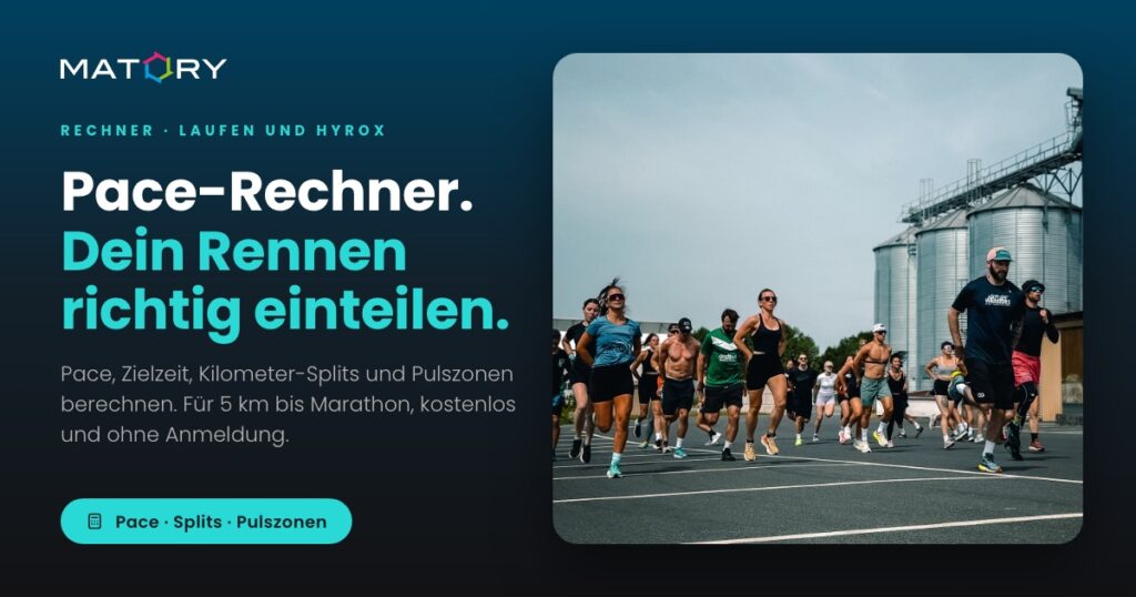 Pace-Rechner für Läufer 1 Kostenloser Pace-Rechner für 5 km bis Marathon und HYROX: Pace, Zielzeit und Herzfrequenz-Zonen berechnen und dein Rennen richtig einteilen.